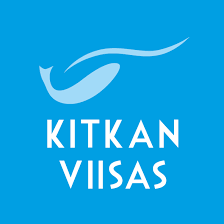 Kitkan viisas sininen logo kalalla