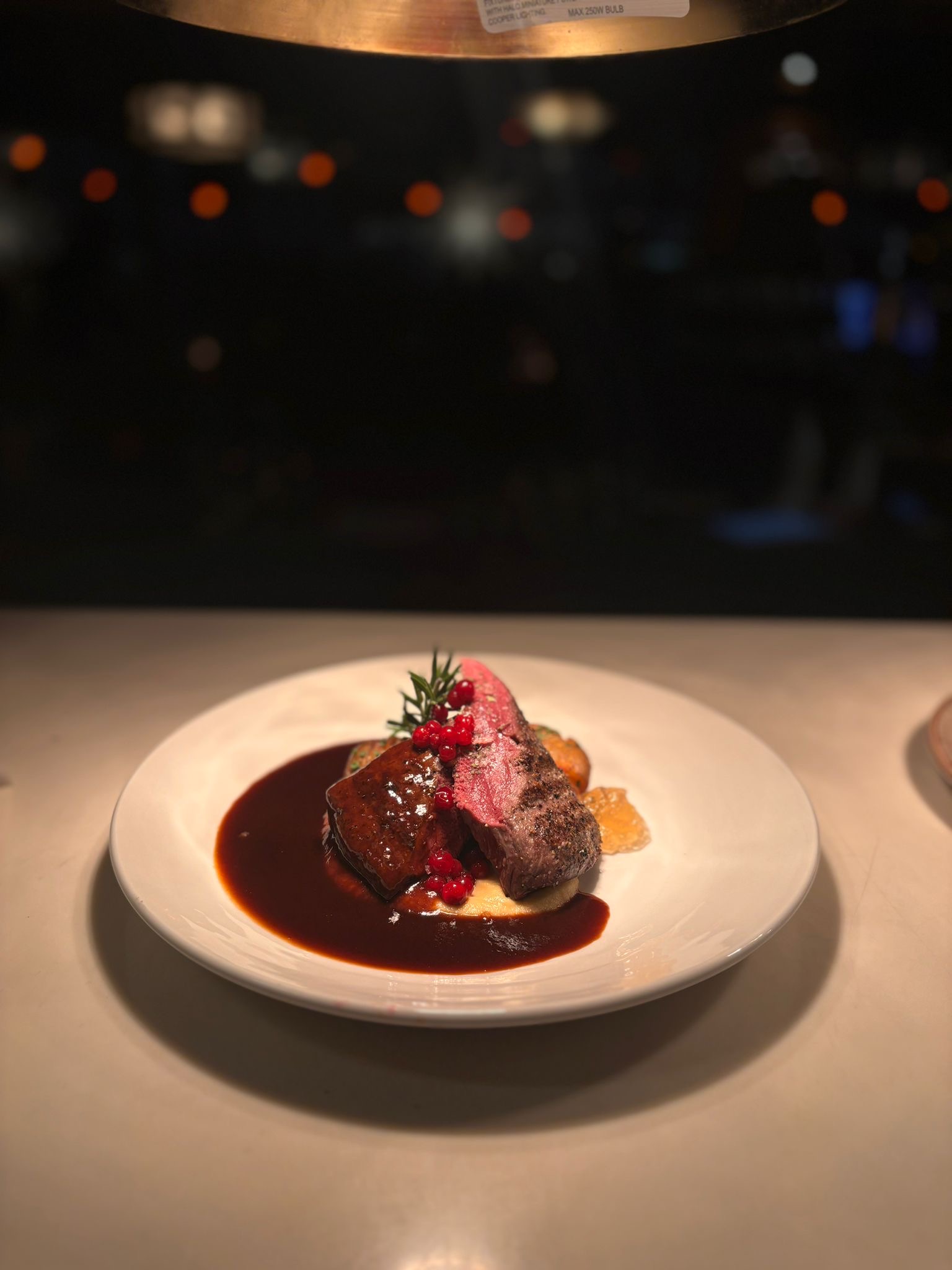 Reindeer sirloin with dark game sauce