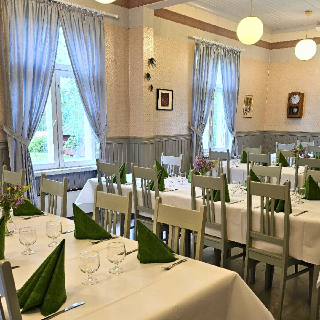 Atmospheric Finnish setting in Taiga Resort Onnela restaurant